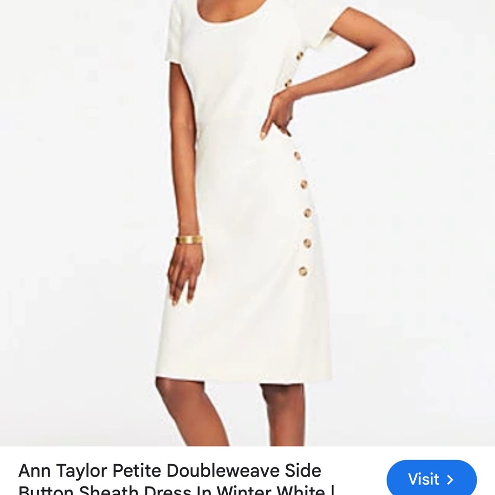 ANN TAYLOR WINTER WHITE SHEATH DRESS Size 12